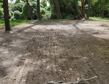 This is what Kathy Kosup and Mike accomplished! Even though they didn’t find anything, we know for certain there are no gravestones or pieces of gravestones in this area – Photo and quote Jerry Prouhet 2020
