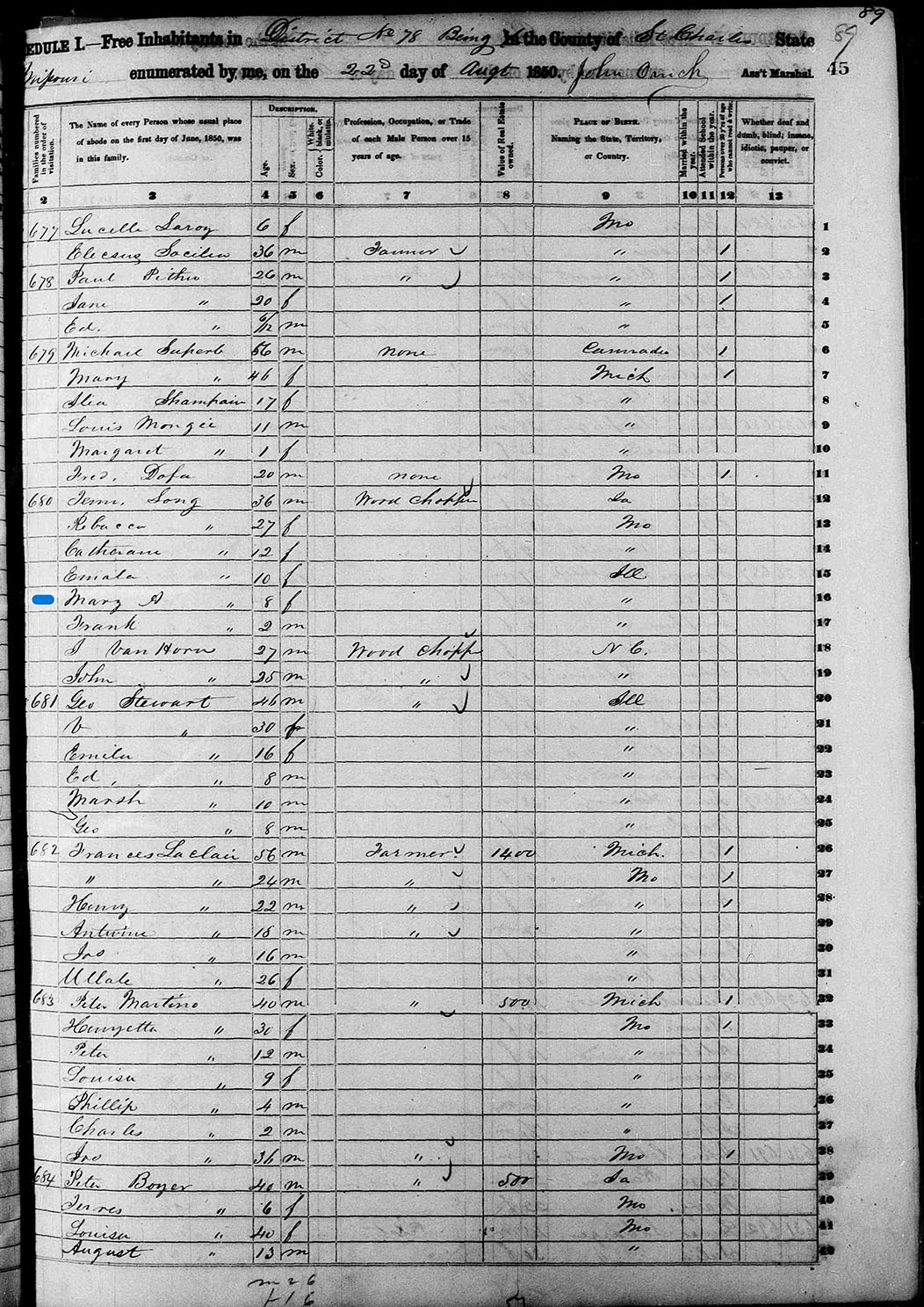 BWC FInal Long Mary 1850 Census